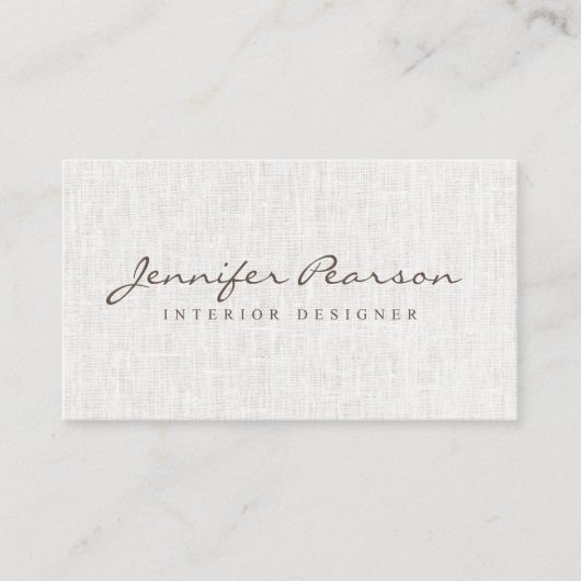 Elegant script logo eenvoudig chique modern beige  visitekaartje (Voorkant)