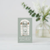 Elegant Script Logo en QR Code Real Estate Visitekaartje (Staand voorkant)