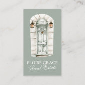 Elegant Script Logo en QR Code Real Estate Visitekaartje (Voorkant)