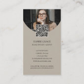 Elegant Script Logo en QR Code Real Estate Visitekaartje (Achterkant)