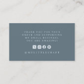 Elegant Script Logo Thank You Small Branding Blue Visitekaartje (Achterkant)