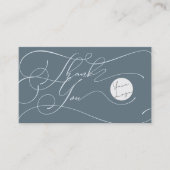 Elegant Script Logo Thank You Small Branding Blue Visitekaartje (Voorkant)