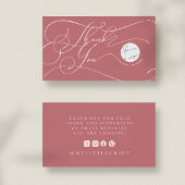 Elegant Script Logo Thank You Small Branding Pink Visitekaartje