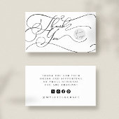 Elegant Script Logo Thank You Small Branding Visitekaartje