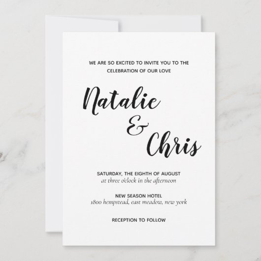 Elegant Script Love Always Modern Photo Wedding Aankondiging (Achterkant)