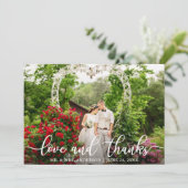 Elegant Script Love en Bedankt | Weddenfoto (Staand voorkant)