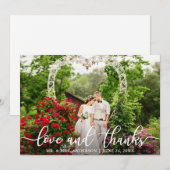 Elegant Script Love en Bedankt | Weddenfoto (Voorkant / Achterkant)