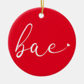 Elegant Script Love Heart Bae Definition Keramisch Ornament (Voorkant)