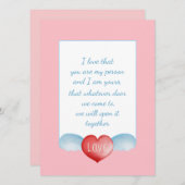 Elegant Script Love Heart Holiday Kaart (Voorkant / Achterkant)