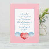 Elegant Script Love Heart Holiday Kaart (Staand voorkant)