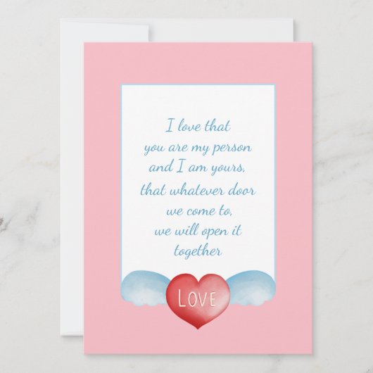 Elegant Script Love Heart Holiday Kaart (Voorkant)