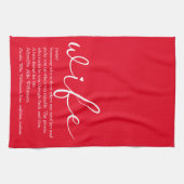 Elegant Script Love Heart Red Theedoek (Horizontaal)