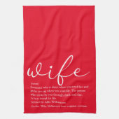 Elegant Script Love Heart Red Theedoek (Verticaal)