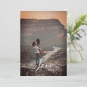 Elegant Script Love Photo Holiday Kaart (Staand voorkant)