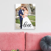 Elegant Script Love Photo Wedding Anniversary Gift Canvas Afdruk (Insitu (Woonkamer))
