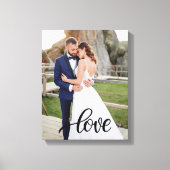 Elegant Script Love Photo Wedding Anniversary Gift Canvas Afdruk (Voorkant)
