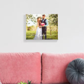 Elegant Script Love Wedding Bride and Groom Photo Canvas Afdruk (Insitu (Woonkamer))
