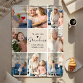 Elegant Script Love You Grandma Photo Collage Sherpa Deken