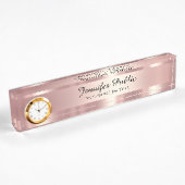Elegant Script Luxe Rose Goud Met Klok Naambordje