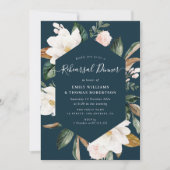 elegant script magnolia bloemen repetitief diner kaart (Voorkant)