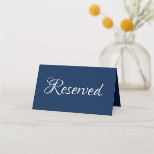 Elegant script marineblauw Gereserveerde tekst Bru Plaatskaartje