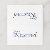 Elegant script marineblauw Gereserveerde tekst Bru Plaatskaartje (Buitenkant ongevouwen)