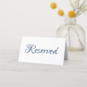 Elegant script marineblauw Gereserveerde tekst Bru Plaatskaartje