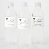 Elegant script Maroon High School Afstuderen Waterfles Etiket (Flessen)