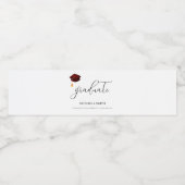 Elegant script Maroon High School Afstuderen Waterfles Etiket (Enkel label)
