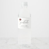 Elegant script Maroon High School Afstuderen Waterfles Etiket (Voorkant)