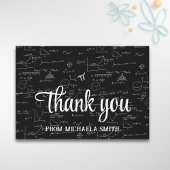 Elegant Script Mathematics Formulas Afstuderen Bedankkaart