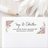 Elegant script Mauve Floral Retour Adreslabels Etiket (Insitu)