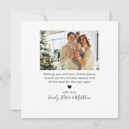 Elegant Script Mauve Photo Collage kerstkaart (Achterkant)