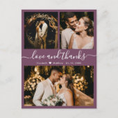 Elegant Script Mauve Wedding Dank u Briefkaart (Voorkant)