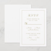 Elegant Script Meal Choice Gold Weddenschap-behuiz RSVP Kaartje (Voorkant / Achterkant)