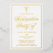 Elegant Script Medical School Graduparty Folie Uitnodiging (Voorkant)