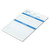 Elegant Script Medium Blauw 8.5x11 Portret Recepte Notitieblok (Schuin)