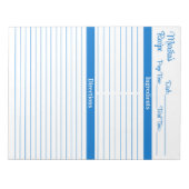 Elegant Script Medium Blauw 8.5x11 Portret Recepte Notitieblok (Voorkant)