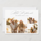 Elegant Script Mele Kalikimaka 3 Photo Beach Feestdagenkaart (Voorkant)