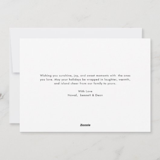 Elegant Script Mele Kalikimaka 3 Photo Beach Feestdagenkaart (Achterkant)