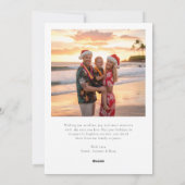Elegant Script Mele Kalikimaka Beach Familie Foto Feestdagenkaart (Achterkant)