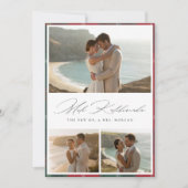 Elegant Script Mele Kalikimaka Newlywed 3 Ph Feestdagenkaart (Voorkant)