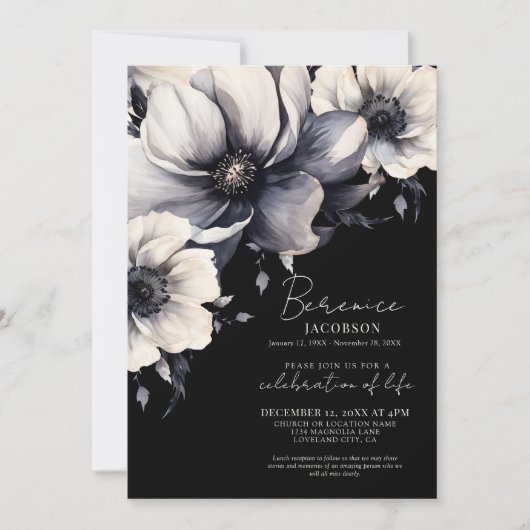 Elegant script Memorial Viering van het leven Kaart (Voorkant)