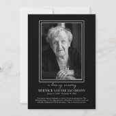 Elegant script Memorial Viering van het leven Kaart (Achterkant)