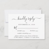 Elegant Script Menu Keuze Bruiloft RSVP (Voorkant)