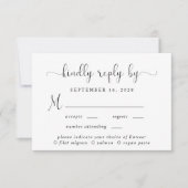 Elegant Script Menu Keuze Bruiloft RSVP (Voorkant)