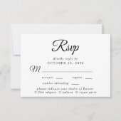 Elegant Script Menu Keuze Bruiloft RSVP (Voorkant)