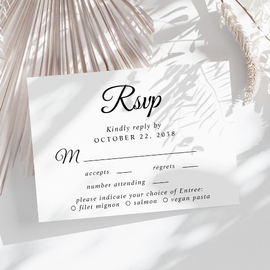 Elegant Script Menu Keuze Bruiloft RSVP