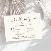 Elegant Script Menu Keuze Crème Bruiloft RSVP