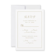 Elegant Script Menu Keuze Gouden Bruiloft Bijkaart